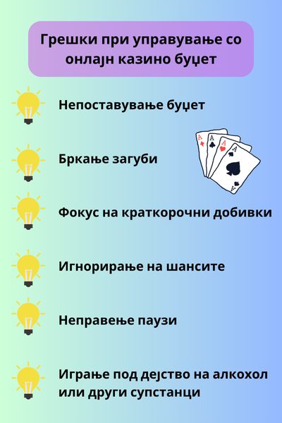 грешки при управување со онлајн казино буџет